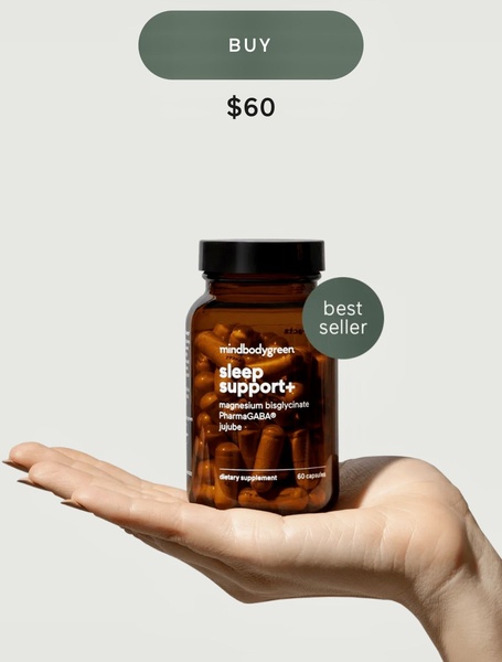 A high-clarity, minimalist product-in-hand shot of a supplement bottle against a neutral background, focusing on simplicity and direct brand recognition.
